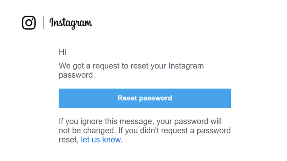 reset password instagram